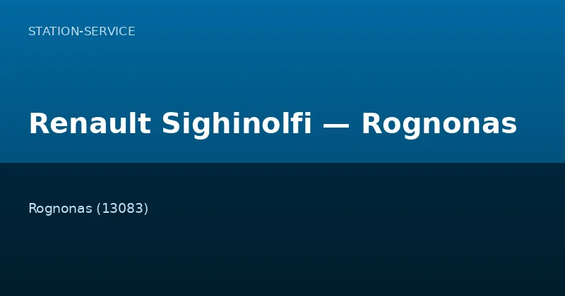 Renault Sighinolfi — Rognonas