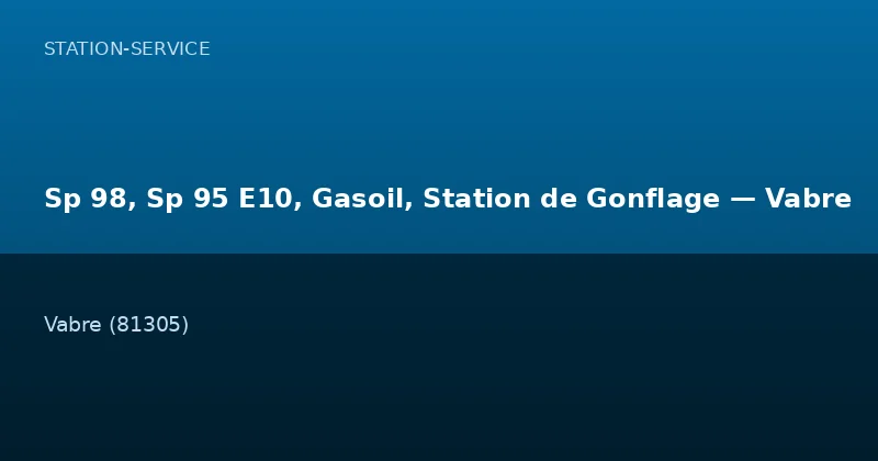 Sp 98, Sp 95 E10, Gasoil, Station de Gonflage — Vabre