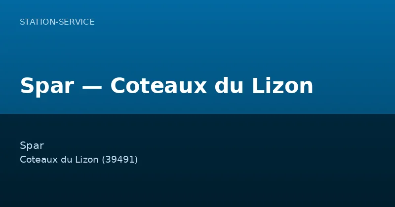 Spar — Coteaux du Lizon