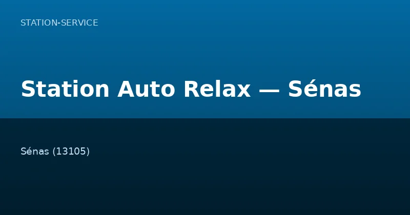 Station Auto Relax — Sénas