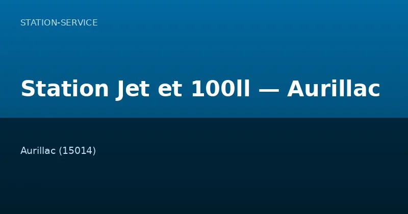 Station Jet et 100ll — Aurillac
