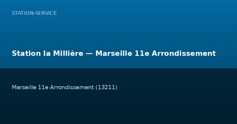 Station la Millière — Marseille 11e Arrondissement
