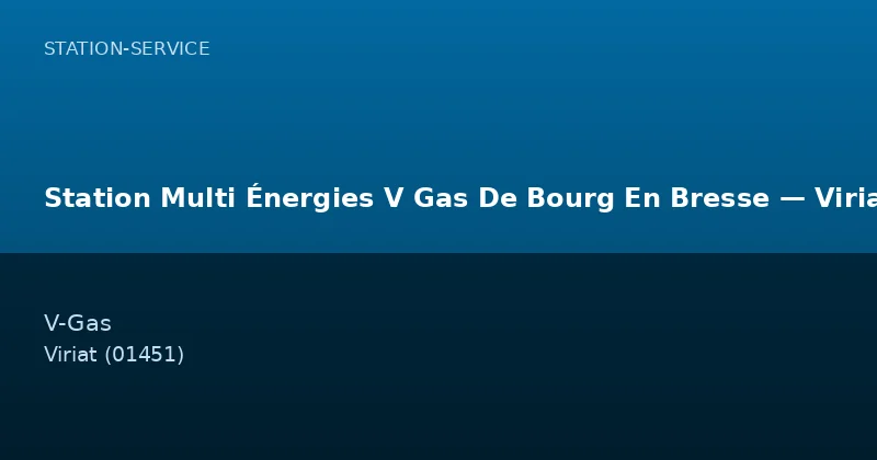 Station Multi Énergies V Gas De Bourg En Bresse — Viriat