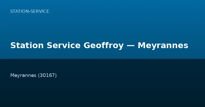Station Service Geoffroy — Meyrannes