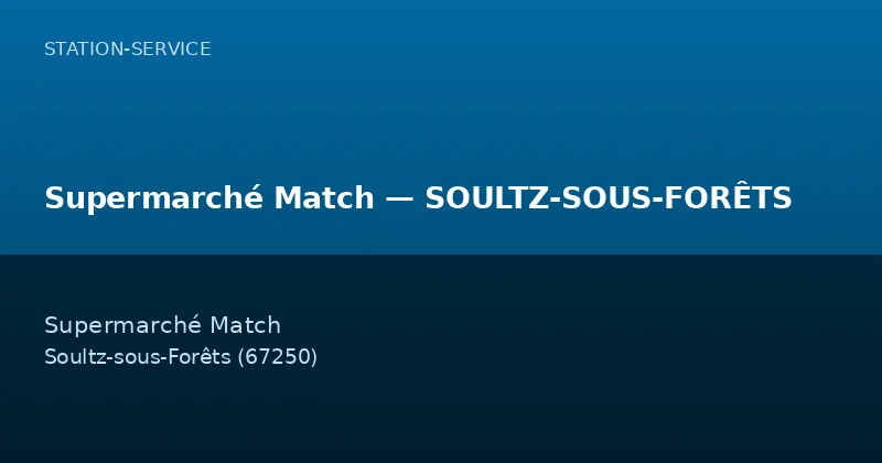 Supermarché Match — SOULTZ-SOUS-FORÊTS
