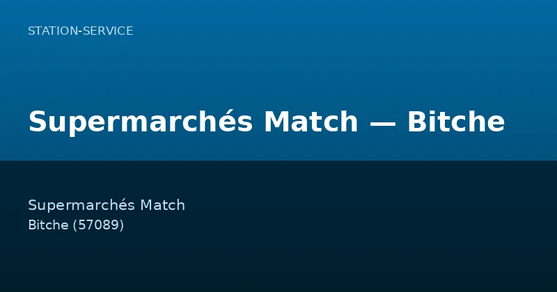 Supermarchés Match — Bitche