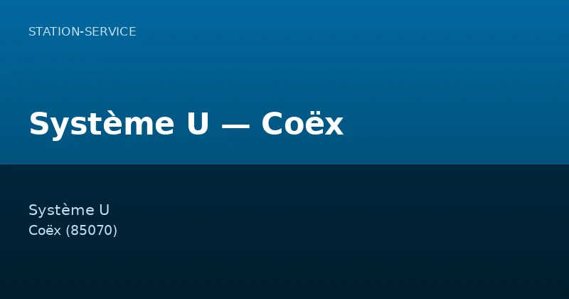 Système U — Coëx