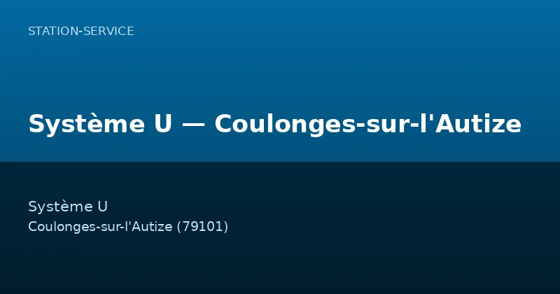 Système U — Coulonges-sur-l'Autize