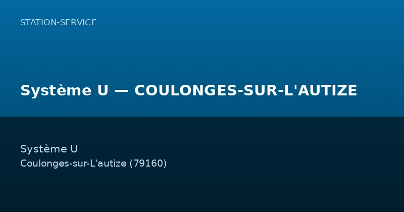 Système U — COULONGES-SUR-L'AUTIZE
