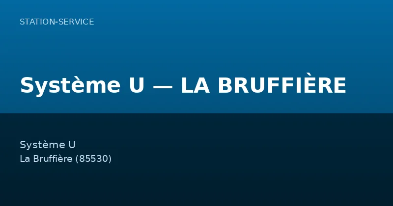 Système U — LA BRUFFIÈRE