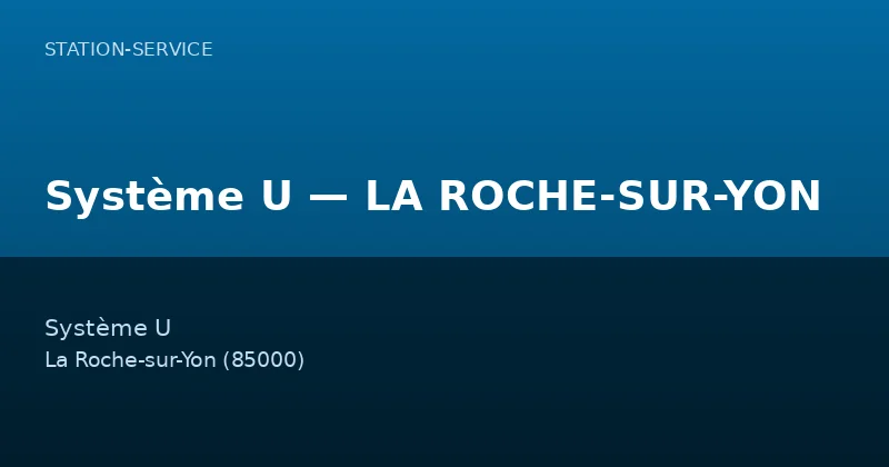 Système U — LA ROCHE-SUR-YON