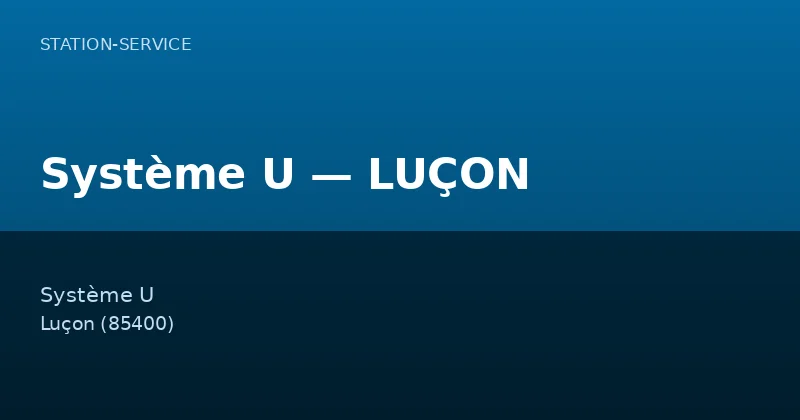 Système U — LUÇON