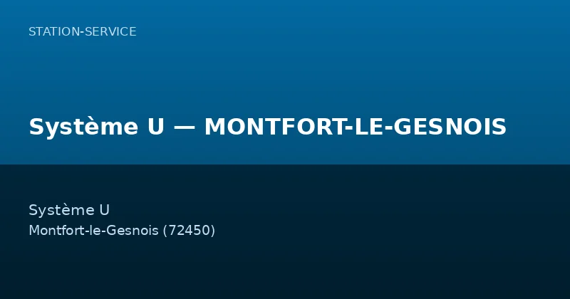 Système U — MONTFORT-LE-GESNOIS