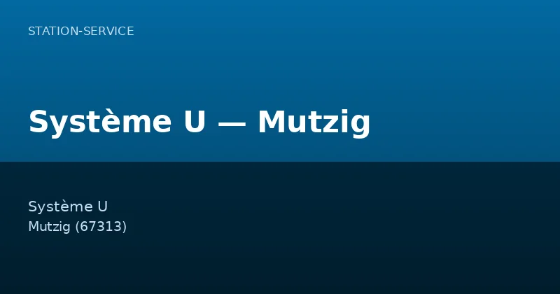 Système U — Mutzig