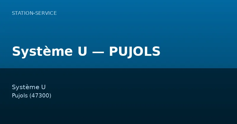 Système U — PUJOLS
