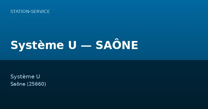 Système U — SAÔNE