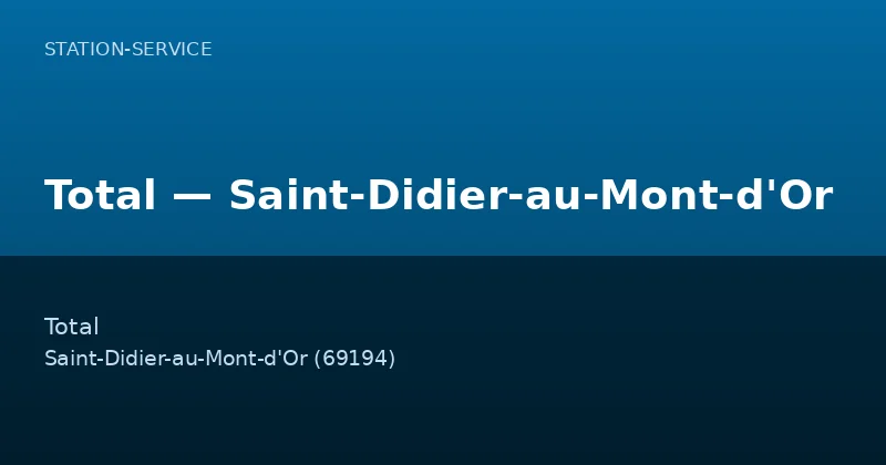 Total — Saint-Didier-au-Mont-d'Or