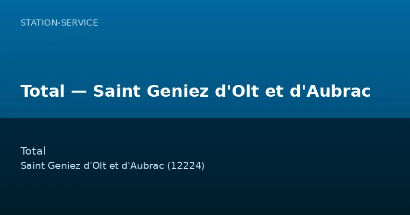 Total — Saint Geniez d'Olt et d'Aubrac