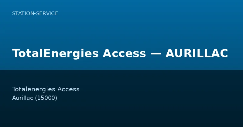 TotalEnergies Access — AURILLAC