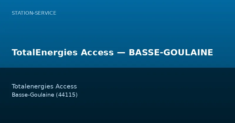 TotalEnergies Access — BASSE-GOULAINE