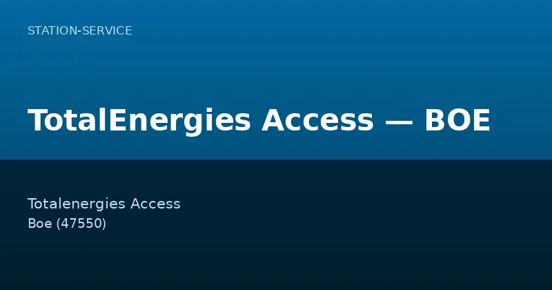 TotalEnergies Access — BOE