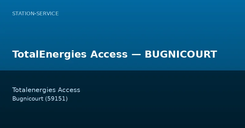 TotalEnergies Access — BUGNICOURT — Station-Service à Bugnicourt