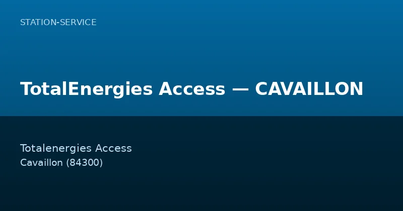 TotalEnergies Access — CAVAILLON
