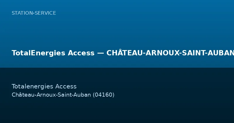 TotalEnergies Access — CHÂTEAU-ARNOUX-SAINT-AUBAN