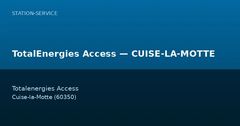 TotalEnergies Access — CUISE-LA-MOTTE