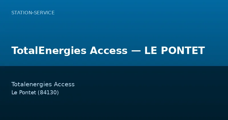 TotalEnergies Access — LE PONTET
