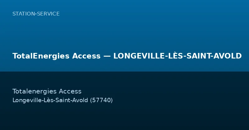 TotalEnergies Access — LONGEVILLE-LÈS-SAINT-AVOLD
