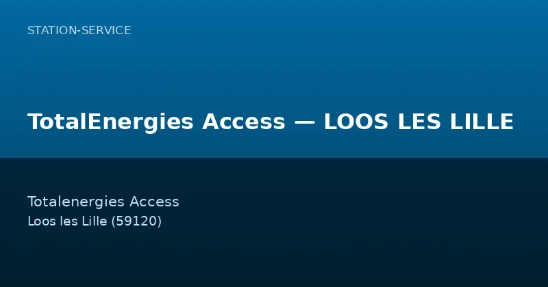 TotalEnergies Access — LOOS LES LILLE — Station-Service à Loos les Lille
