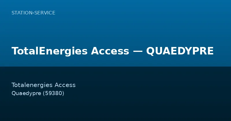 TotalEnergies Access — QUAEDYPRE — Station-Service à Quaedypre