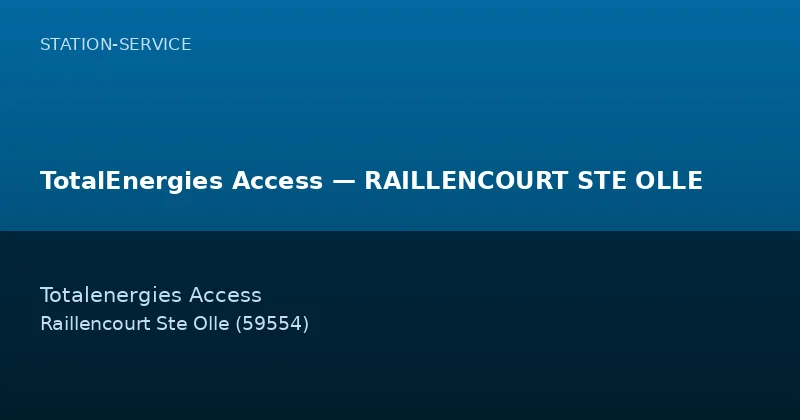 TotalEnergies Access — RAILLENCOURT STE OLLE — Station-Service à Raillencourt Ste Olle