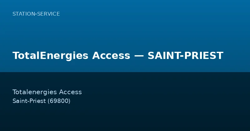 TotalEnergies Access — SAINT-PRIEST