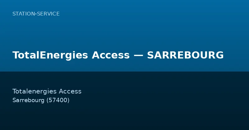 TotalEnergies Access — SARREBOURG