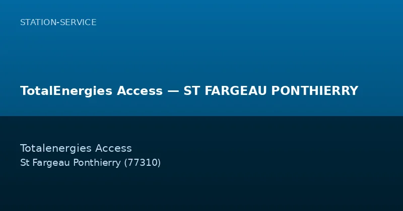 TotalEnergies Access — ST FARGEAU PONTHIERRY