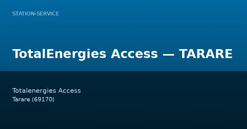 TotalEnergies Access — TARARE