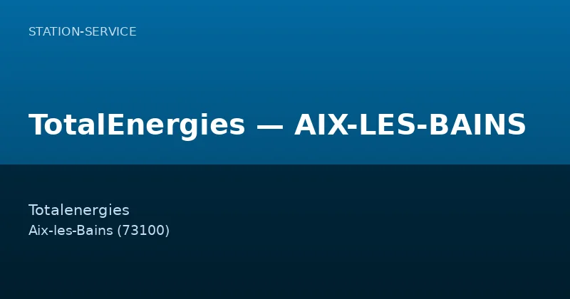 TotalEnergies — AIX-LES-BAINS