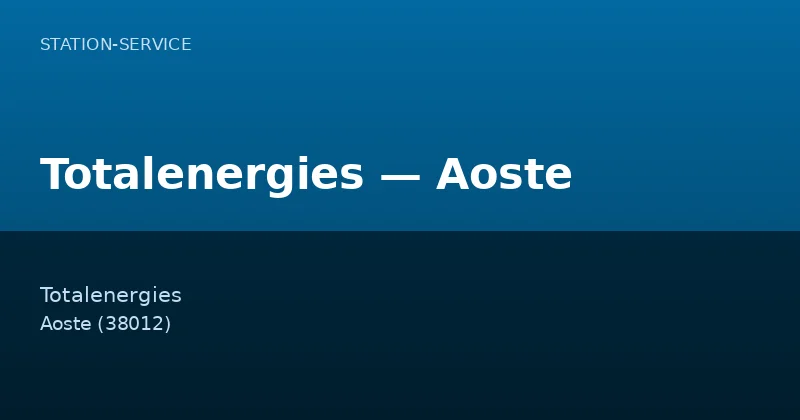Totalenergies — Aoste