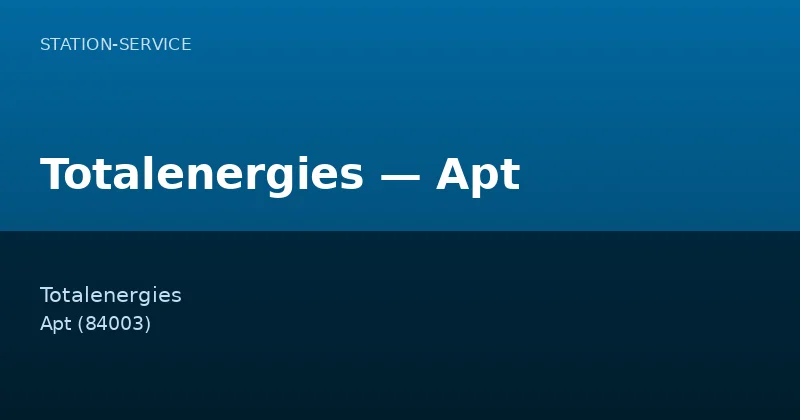 Totalenergies — Apt