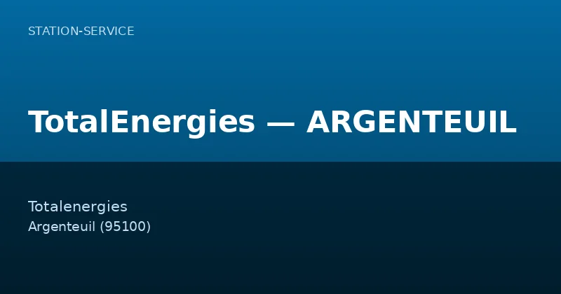 TotalEnergies — ARGENTEUIL