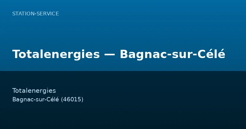 Totalenergies — Bagnac-sur-Célé