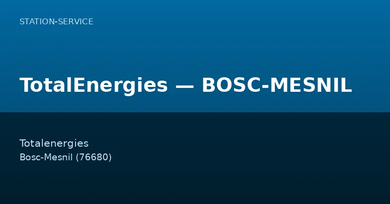 TotalEnergies — BOSC-MESNIL