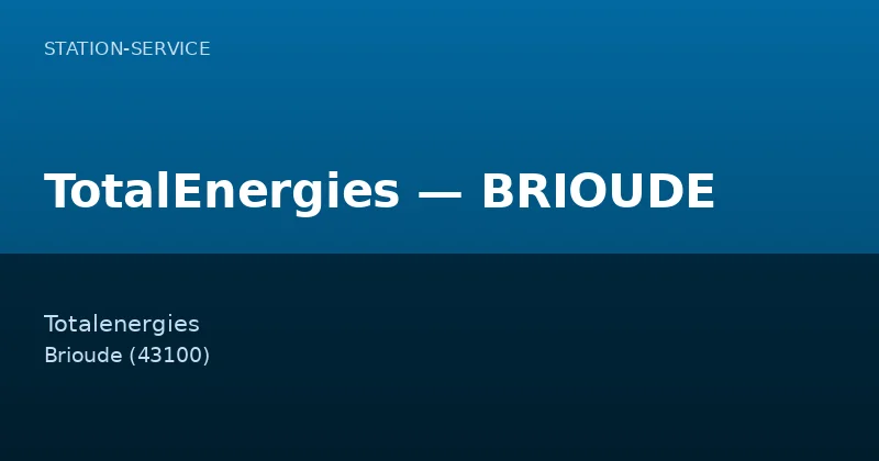 TotalEnergies — BRIOUDE
