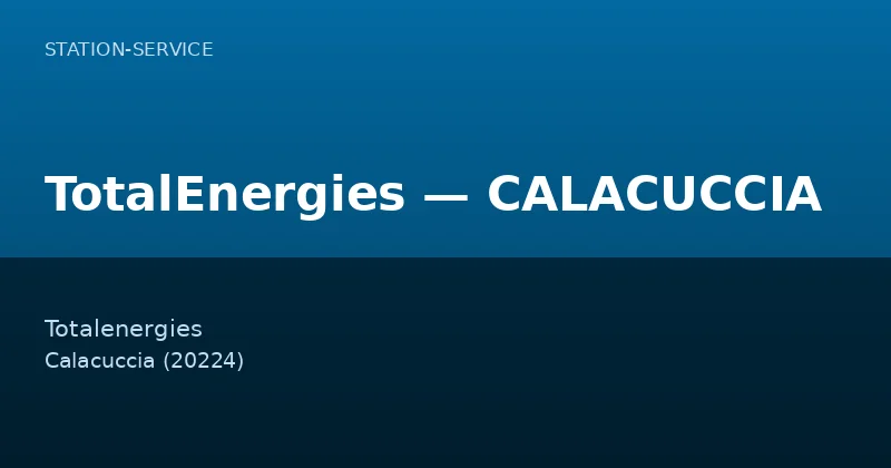 TotalEnergies — CALACUCCIA