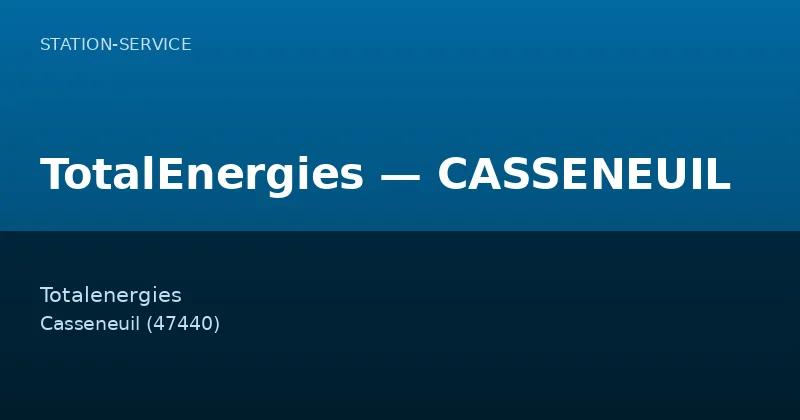 TotalEnergies — CASSENEUIL