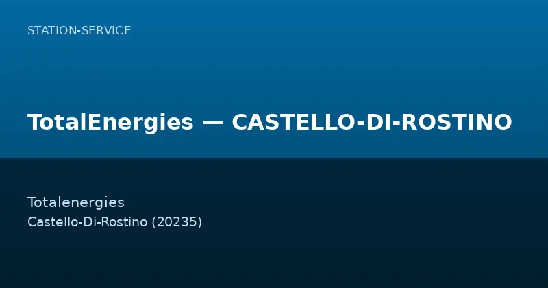 TotalEnergies — CASTELLO-DI-ROSTINO
