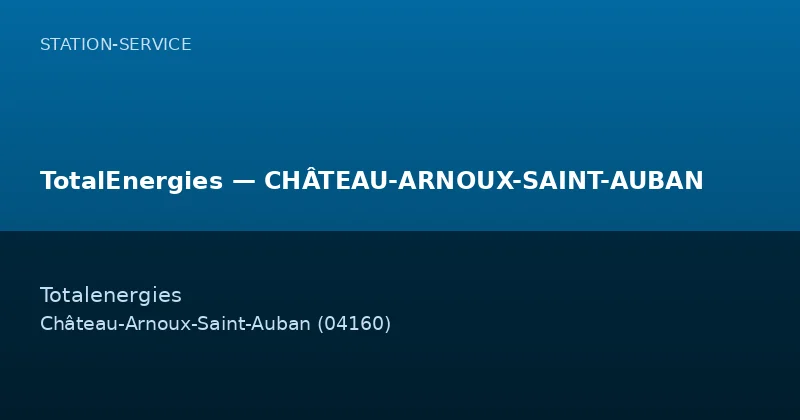 TotalEnergies — CHÂTEAU-ARNOUX-SAINT-AUBAN