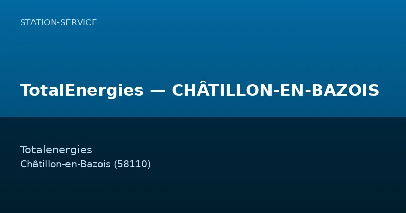 TotalEnergies — CHÂTILLON-EN-BAZOIS